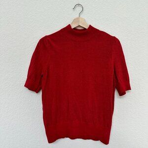 🌟 Michael by Michael Kors Red Shimmer Sweater Blouse - Size L 🌟